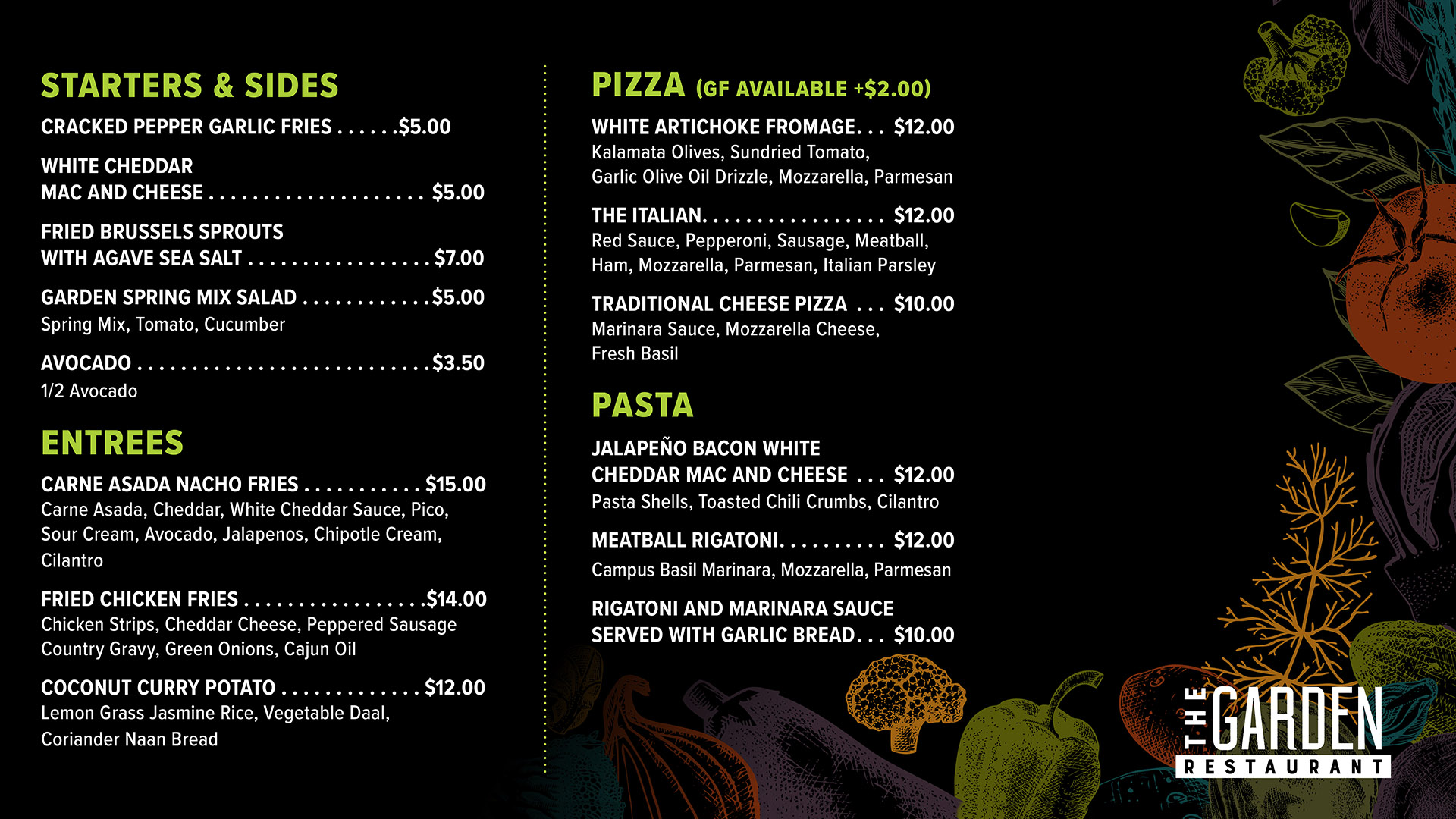 The Garden Restaurant - Menu 02