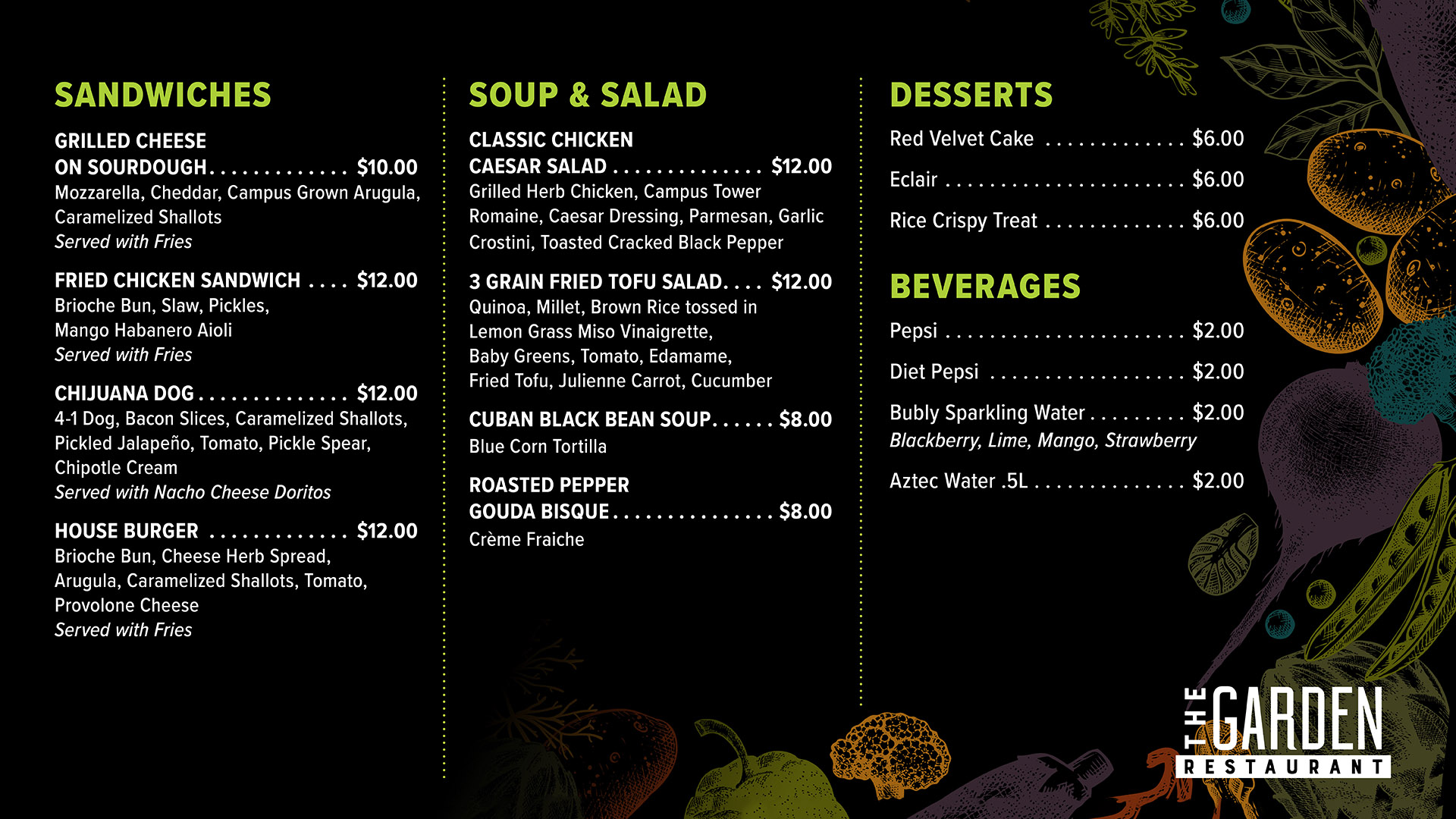 The Garden Restaurant - Menu 02